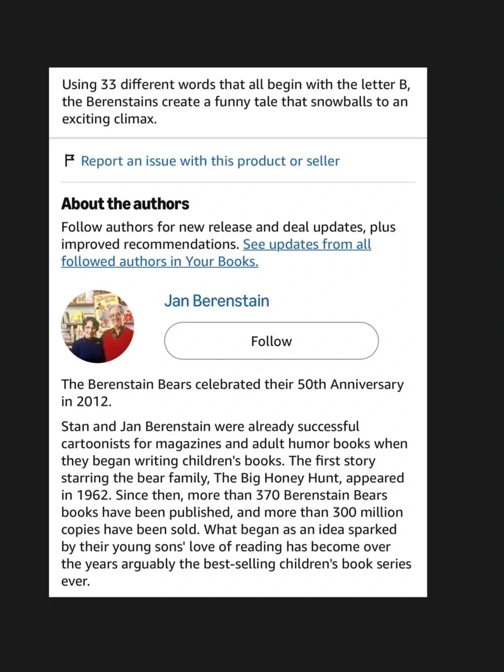 $3 Berenstain's B Book. $3 WHEN BUNDLED WITH 3 Or More